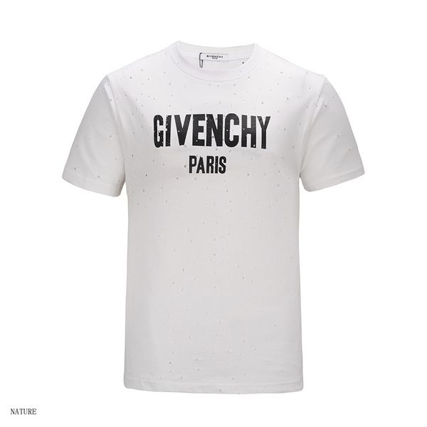

mens designer summer brand mens designer shirt t shirts men and women short sleeve hole shirt letter printed crew neck tees, White;black