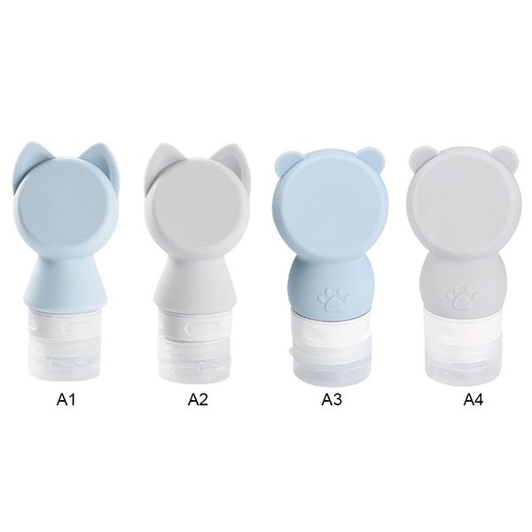 

potable cute cartoon empty container silicone shower sub-bottled travel set toiletry bottles for shampoo lotion liquid