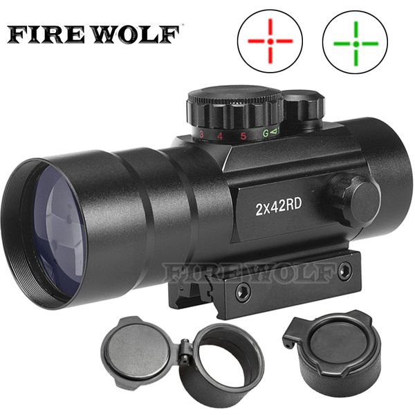 

3x42 Red Green cross Airsoft Rifle Scope Sight with 20mm and 11mm Tri Picatinny Rail for Hunting Riflescope