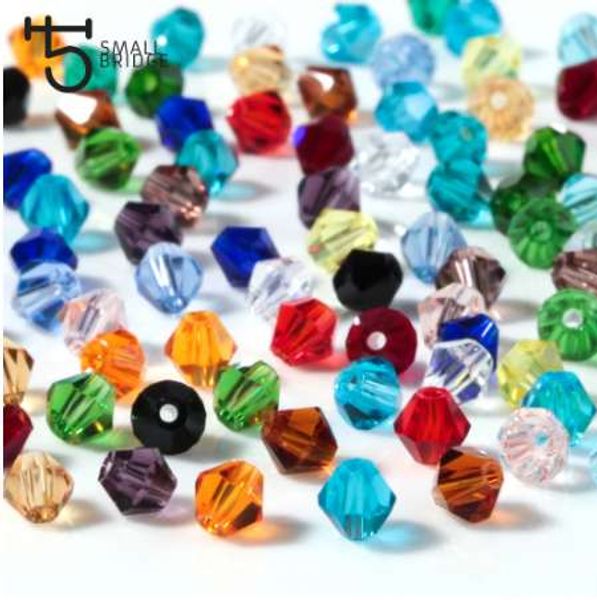 4 6mm perline di cristallo bicono austriaco per gioielli che fanno bracciali accessori fai da te forniture mix colore distanziatore perline di vetro all'ingrosso
