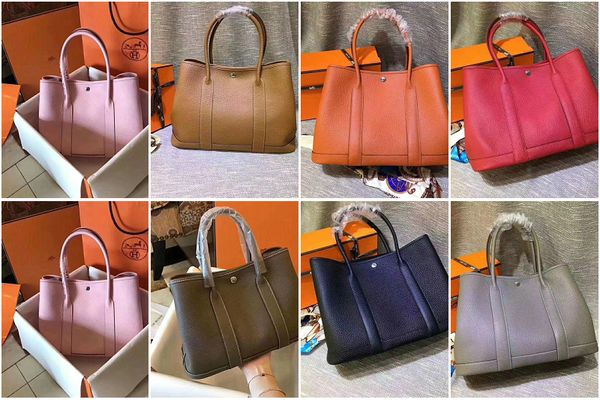 

Herrrrmes Famous brands Top quality cow shoulder Genuine leather garden party 25 30 36cm embossed tote bagS Desinger Messenger purse handbag
