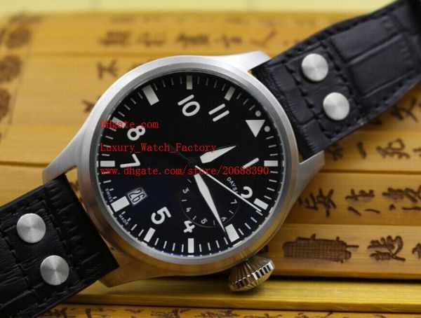 

factory supplier luxury wristwatches iw500402 7 day automatic movement mens watch watches 47mm pilot no chronograph black dial, Slivery;brown