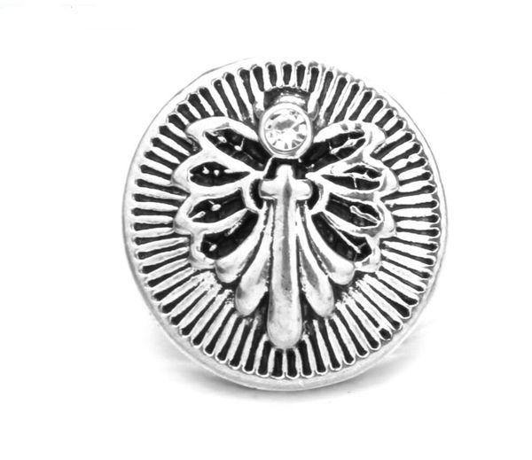 

10pcs 2018 snap jewelry metal crystal angel wings cross snap buttons fit 18mm snap bracelet, Bronze;silver