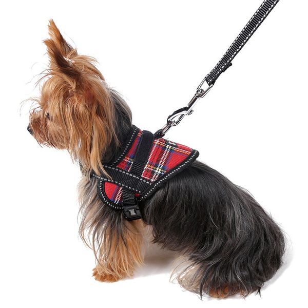 

eco-friendly adjustable soft breathable dog harness reflective pet vest rope small dog chest strap leash set collar leads harness s m l