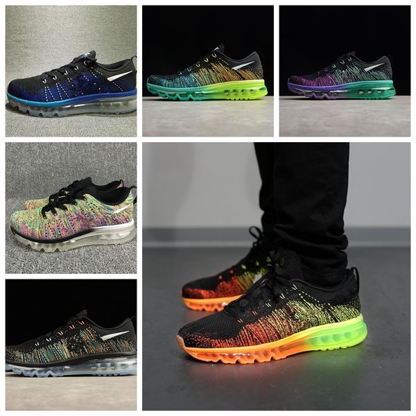 

2017 new outdoorr male leisure low sneakers luxury designer fly line weave lace-up plaid sports running shoe zapatos, Black