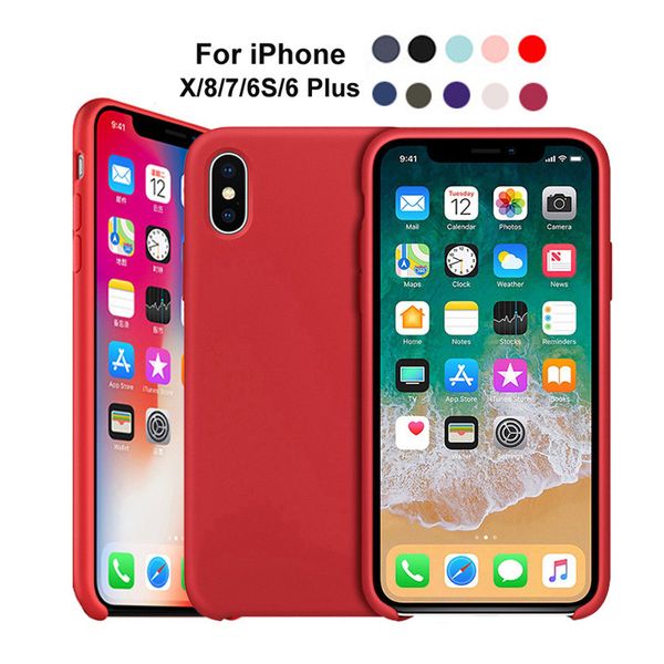 

Силиконовый чехол для iPhone X 10 8 7 6S 6 Plus Мягкий чехол для телефона с розничной упаков
