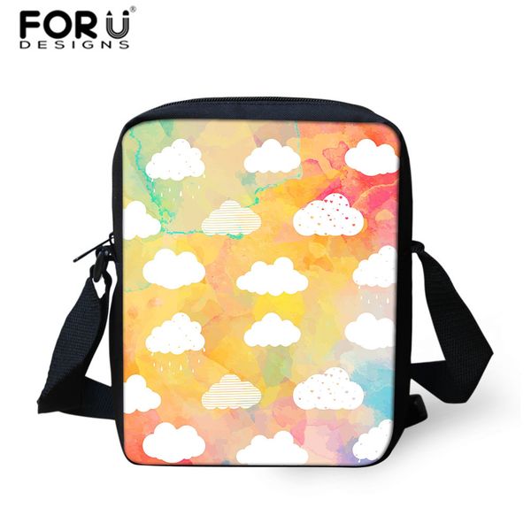 

forudesigns schoolbags for teenagers girls rainbow cloud printing crossbody bag kids messenger bags satchels women handbag bolsa