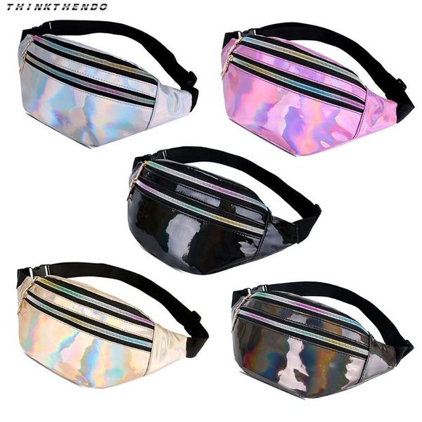 

thinkthendo fashion new women's hologram fanny pack belt waist bum bag girls casual laser travel beach purse phone pouch bag