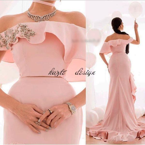 

graceful high low prom dresses layers off the shoulder mermaid evening gowns custom made trumpet beads african formal party dress, Black;red