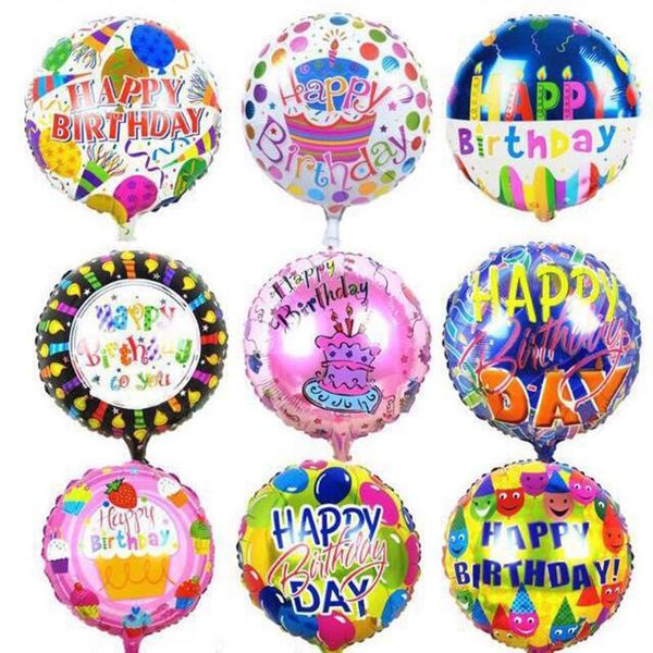 

50pcs lot 18 inch happy birthday balloon aluminium coating balloons for kids party decoration gifts toys