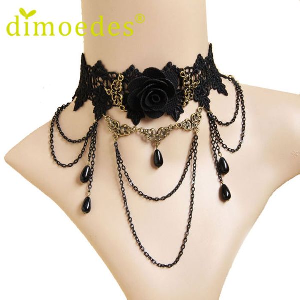 

diomedes diomedes necklace 1pc new handmade gothic retro vintage women lace collar choker necklace accessories chain, Silver