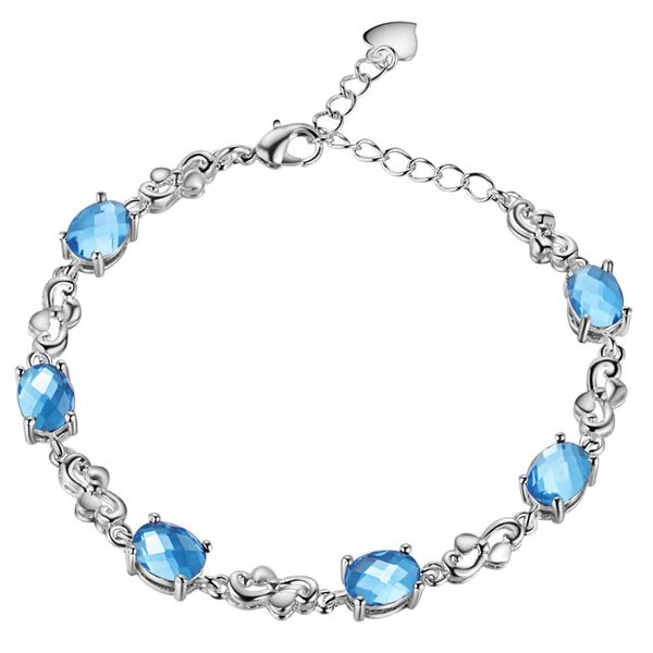

fashion jewelry bracelet for women jewelry blue crystal bracelet for women gift silver bangle ab355, Golden;silver