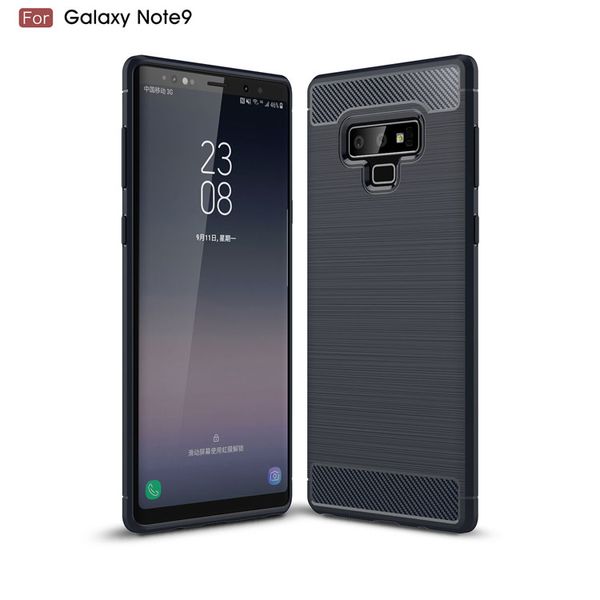 cassa del telefono Cover posteriore in fibra di carbonio 1.5mm morbido Tpu spazzolato per Samsung J2 Pro J4 J6 J8 2018