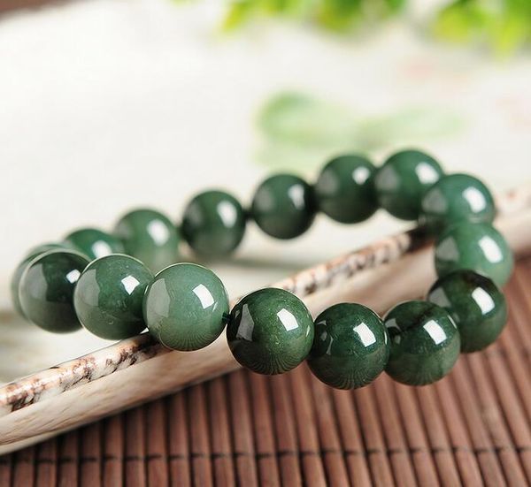 

genuine natural glutinous jade beads round bracelet myanmar jade beads hand a goods bracelet, Golden;silver