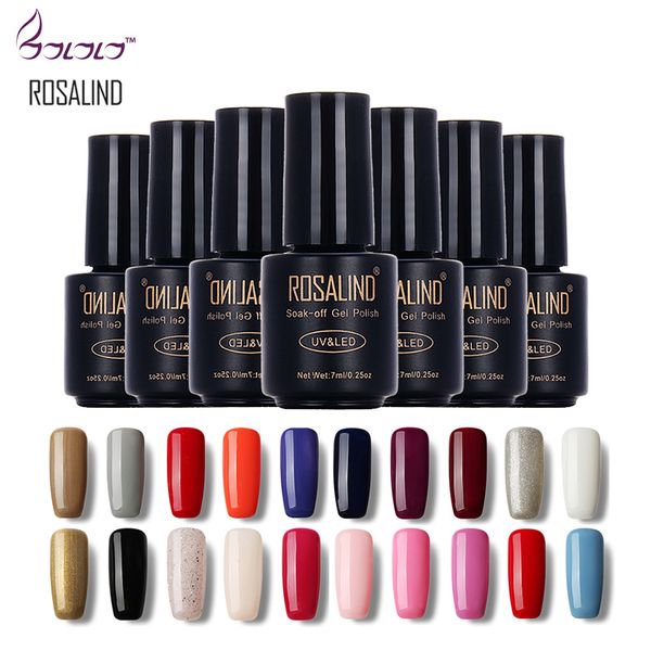 

rosalind gel nail polish soak-off led uv gel lacquer chameleon nail manicure varnish glitter semi permanent 5 pcs, Red;pink