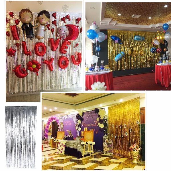 Ajp Tinsel Foil Fringe Door Window Curtain Photo Backdrop Party