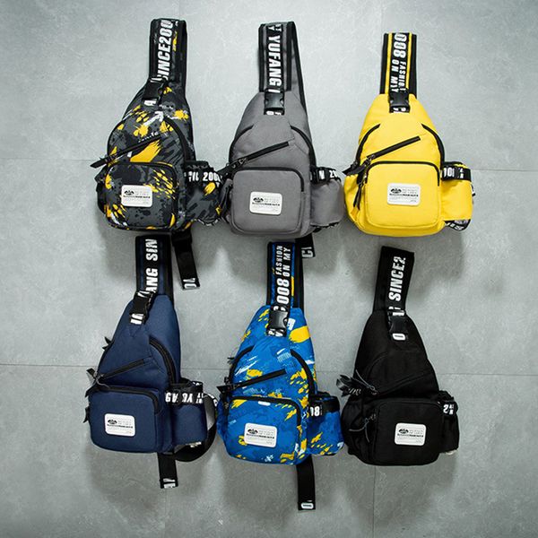 

personalised retro printed canvas unbalanced sling pack small chest bag ladies fashion single shoulder backpack crossbody male bag