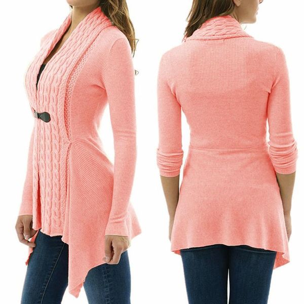 

women long sleeve sweater casual knitted cardigan outwear 828, White;black