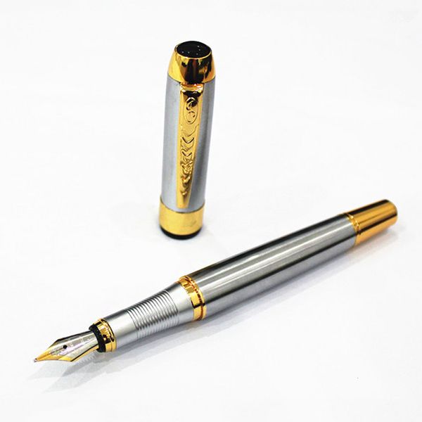 

jinhao 250 executive golden and silver m nib fountain pen brand stainless calligraphy pens for school office gifts stationery