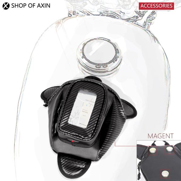 

pu leather motorcycle oil fuel tank luggage bag general magnetic fixation mobile phone holders convenience easy to disassemble