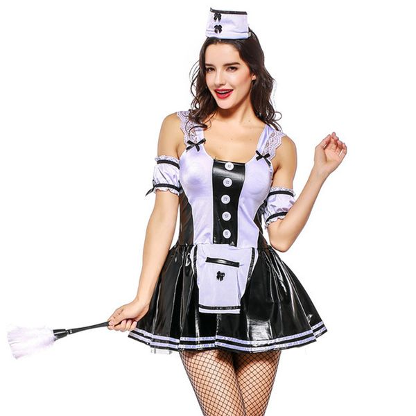 

french wench lolita mini dress women hen party nightclub ds maid cosplay costume, Black;red