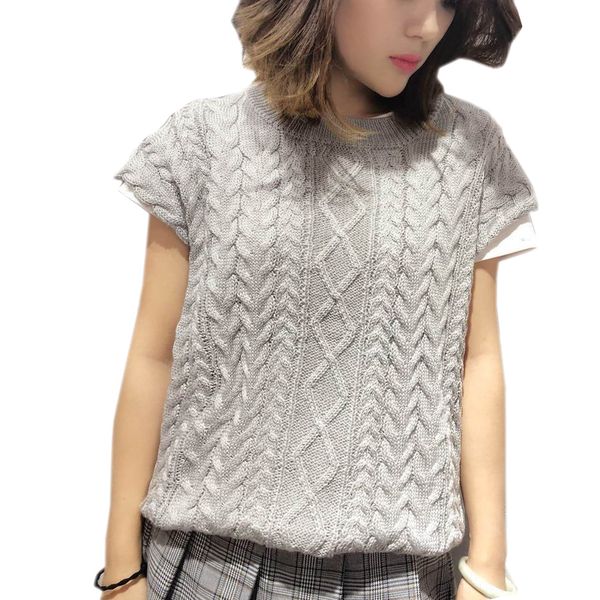 

women wool pullovers fashion spring summer new women's sleeveless solid pullovers female casual sweater blusas mujer de moda, White;black