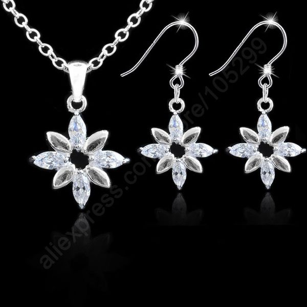 

jexxi statement flower shape jewelry sets 925 100% sterling silver cubic zirconia for lovely women girls pretty style crystal