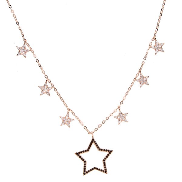 

lovely star charm choker necklace cute statement jewelry 100% 925 sterling silver women collar collarbone star pendant necklaces jewelry