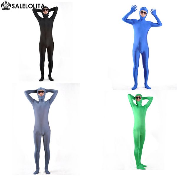 

seller lycra full bodysuit with open face zentai halloween costumes, Black