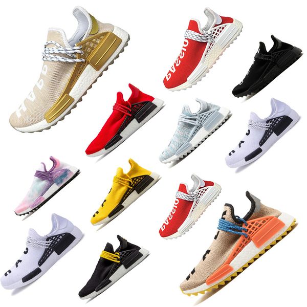 

Human Race man Running Shoes for Pharrell Williams Equality Cream Holi Core Blank Canvas Sun Glow Yellow men Sports designer Sneakers