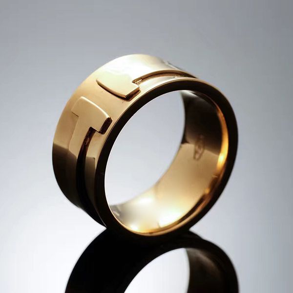 

t letter ring luxury designer jewelry women rings stainless steel jewelry mens rings bague pour hommes iced out ring 2020, Silver