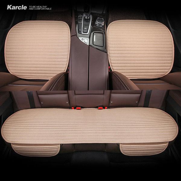 Karcle Linen Car Seat Cvoers Universal Breathable Seat Cushion 4