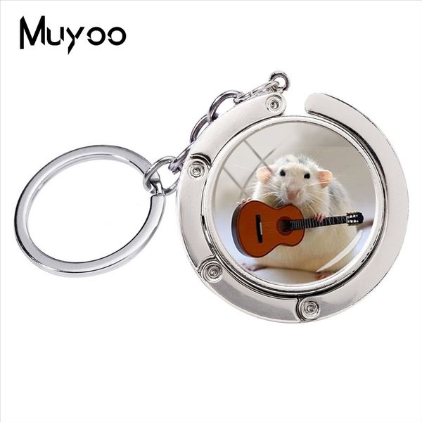

new fashion lovely animal mouse glass round dome silver jewelry bag holder key chain hand bag hanger keychain for animal lover