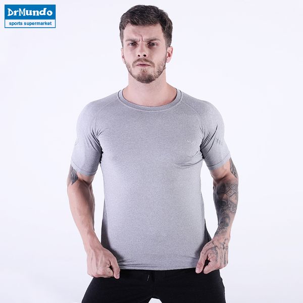 

2018 new men's outdoor sportswear hiking fast drying breathable t-shirts short sleeve gym fitness running climbing t shirts, Gray;blue