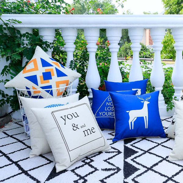 

новый многоцветный 11 стили наволочка хлопок синий североевропейской серии наволочка диван подушка автомобиль поясничная подушка крышка