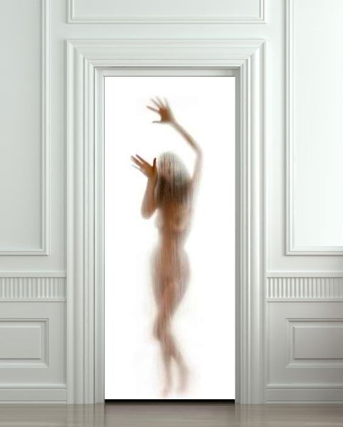 

diy 3d lady door sticker mural home decor for bedroom living room poster pvc waterproof decal 77*200cm