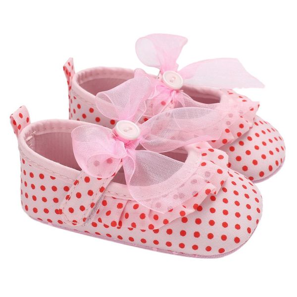 

2018 autumn baby girl first walker shoes baby dot non-slip bow soft prewalker new comfortable childrenshoes