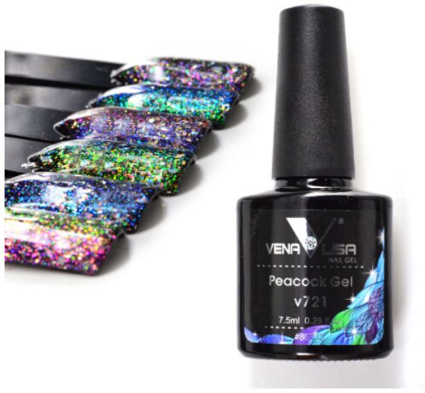 

6 colors 7.5ml manicure nail art design varnish nail gel lacquer glitter sequins platinum peack nail gel polish, Red;pink