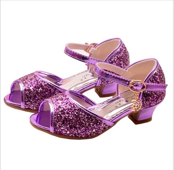 

Сандалии для девочек 2018 Новые корейские летние принцессы на высоких каблуках Мал