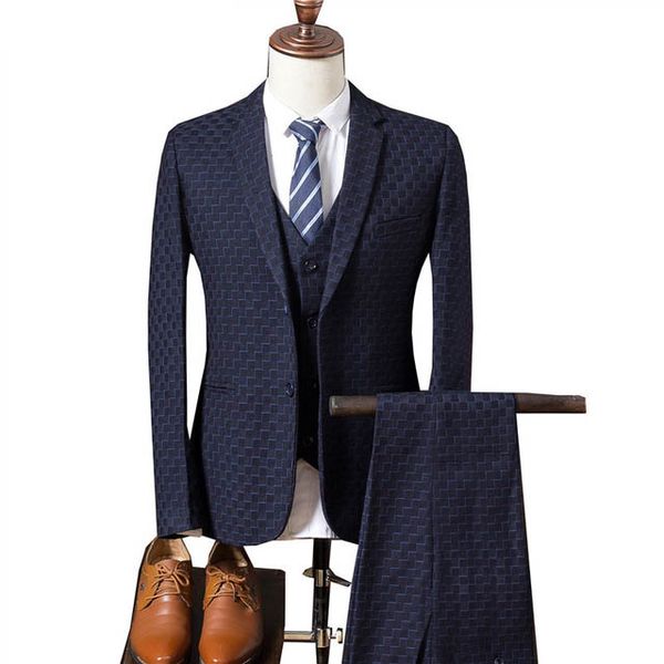 

(jacket+pants+vest) fashion men's clothing business man suits casual wedding groom prom luxury suit skinny dress, White;black