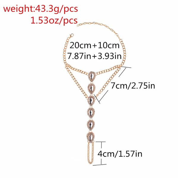 

1 pcs bohemian anklets for women water drop anklet bracelet rhinestone barefoot sandals foot jewelry boho beach accessories, Red;blue
