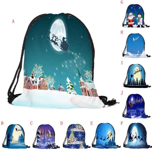 

drawstring bag merry christmas candy bag satchel rucksack bundle pocket drawstring storage bags drop shipping a0730#30