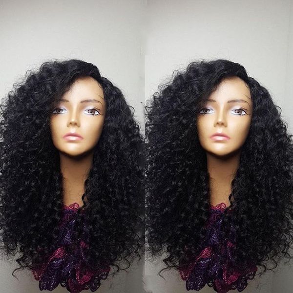 

180density full synthetic Afro kinky curly lace front wig heat resistant natural black/brown/blonde short bob wigs for african american, Ombre color