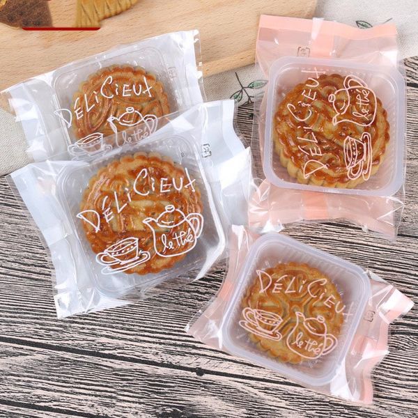 

100pcs mooncake bag package bag mooncake packaging box beautiful paper wedding cake boxes plastic pack candy cookie soap package