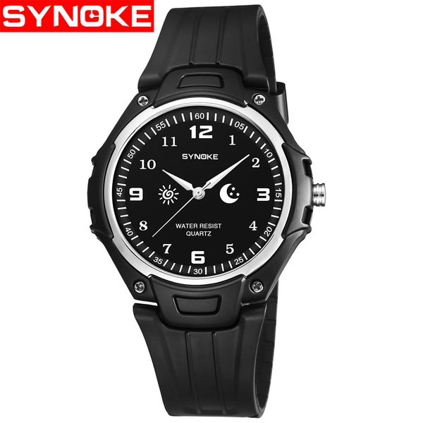 

synoke mens watch mens fashion sport quartz watch have men's 5atm waterproof wristwatches, Slivery;brown