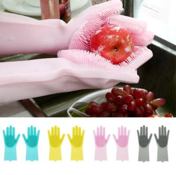 

10 color 2pc pair magic ilicone rubber di h wa hing glove cleaning glove re uable hou ehold crubber glove cca10547 60pair