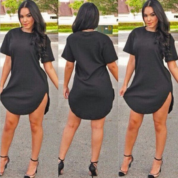 

Natural Casual Dresses Plus Size Sexy Club Dress Women Mini Vestido Irregularity T-shirt Dress Summer Style Bandage Bodycon Beach Dress