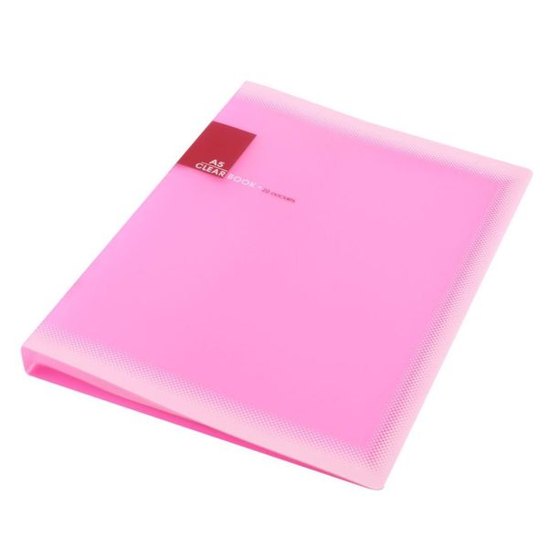 

scll plastic a5 paper 20 pockets file document folder holder, pink