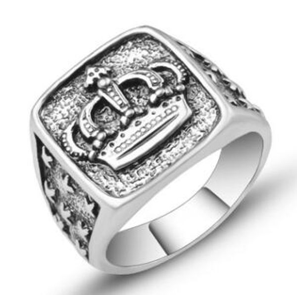 

europe and america crown retro rings punk rings men's rings, Golden;silver