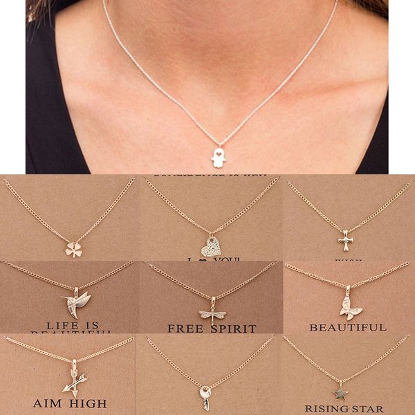 

Красиво подарок 3шт мода женщины ожерелья подвески включают карты 10 стилей очарование Единорог ключицы цепи колье шик